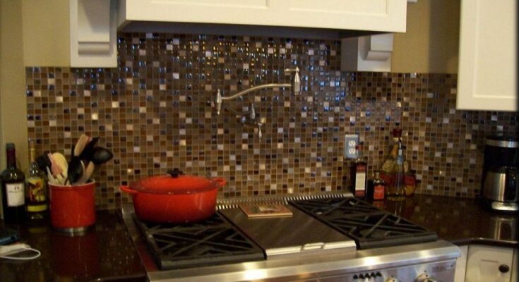 Black Glass Mosaic Tile Backsplash